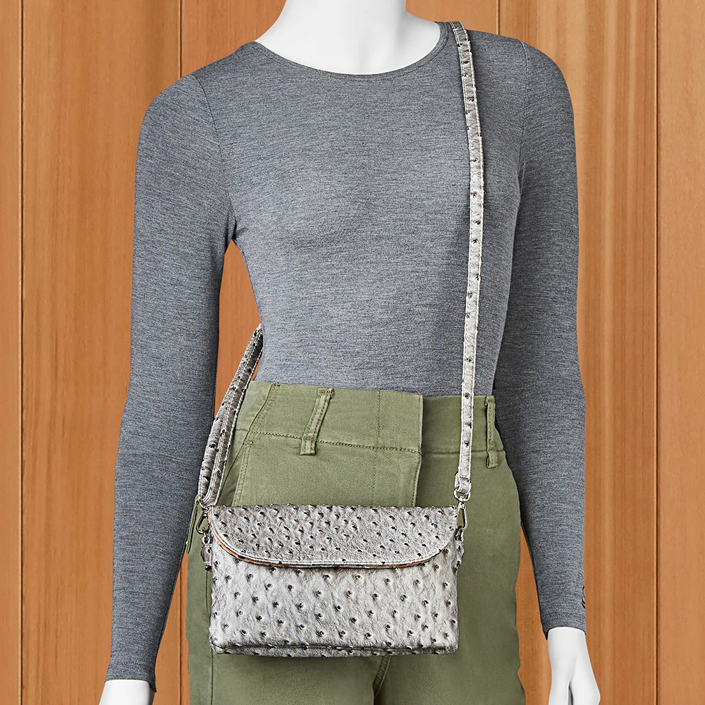 22 Tote Vegan Ostrich Leather 6-Pocket Crossbody Wristlet - Image 18