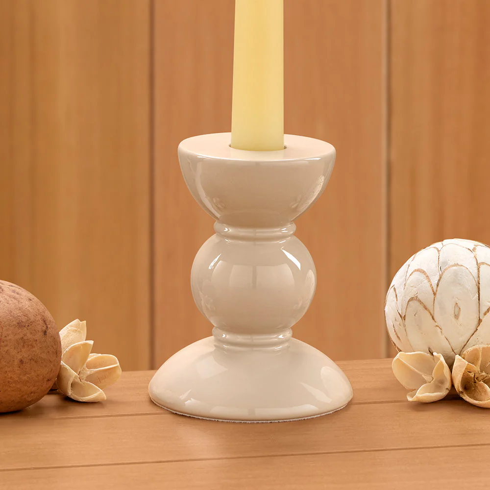 Addison Ross Bobbin Taper Candleholders, Cappuccino - Image 3