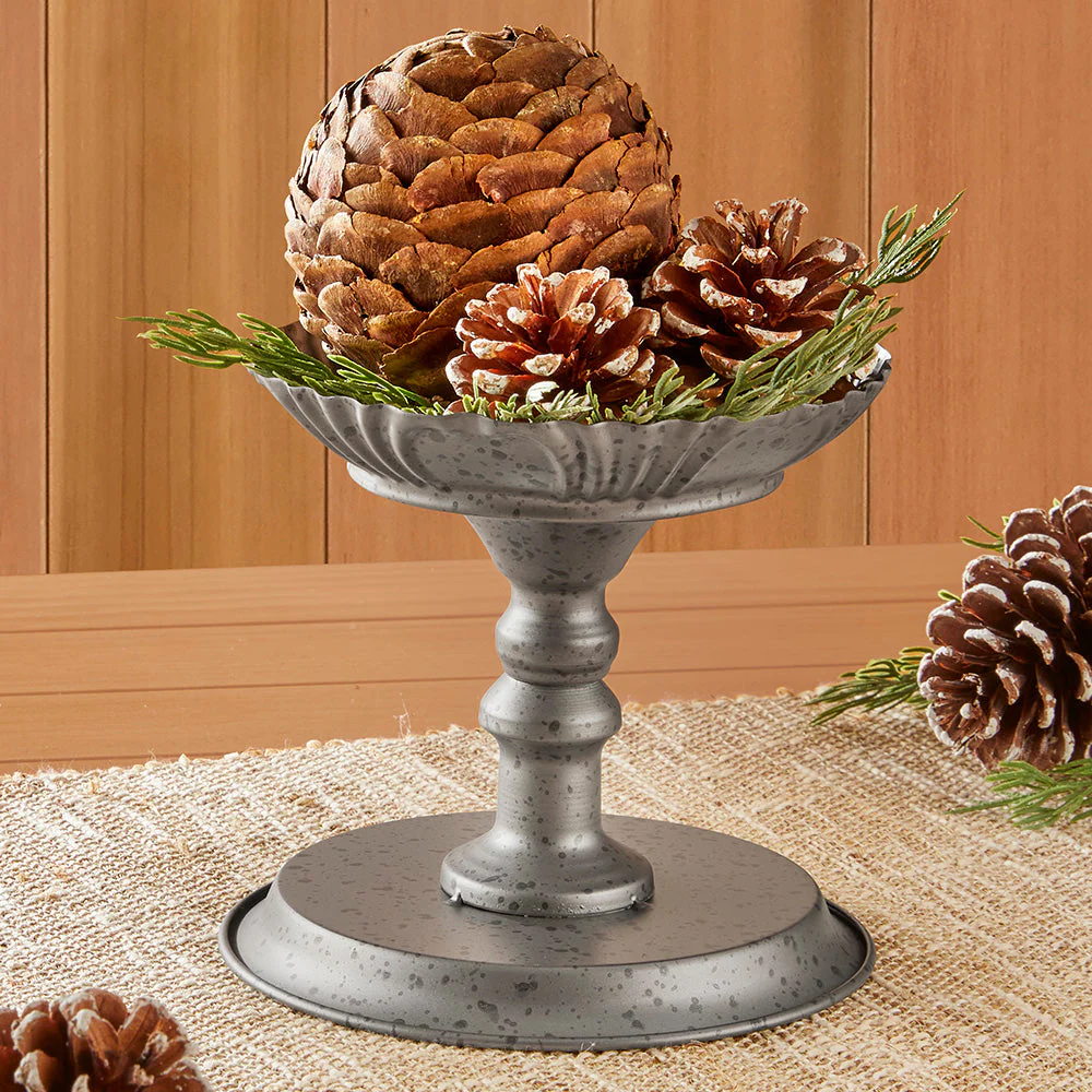 Antiqued Metal Pillar Candleholder - Image 2