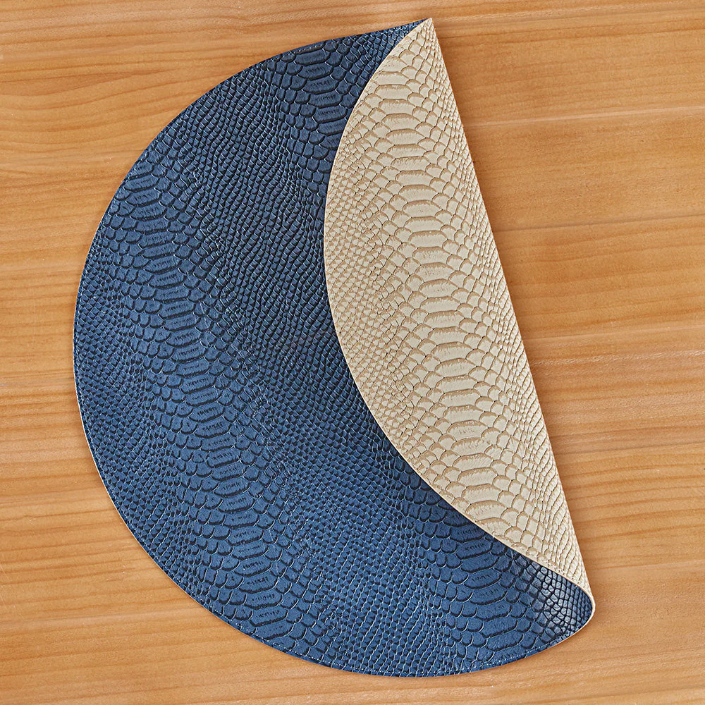 Beatriz Ball VIDA Croc Round Vinyl Placemats, Set of 4 - Image 3