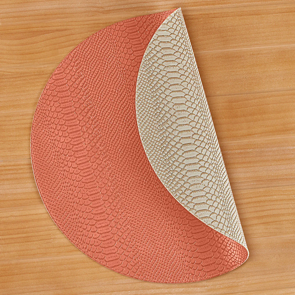 Beatriz Ball VIDA Croc Round Vinyl Placemats, Set of 4 - Image 4