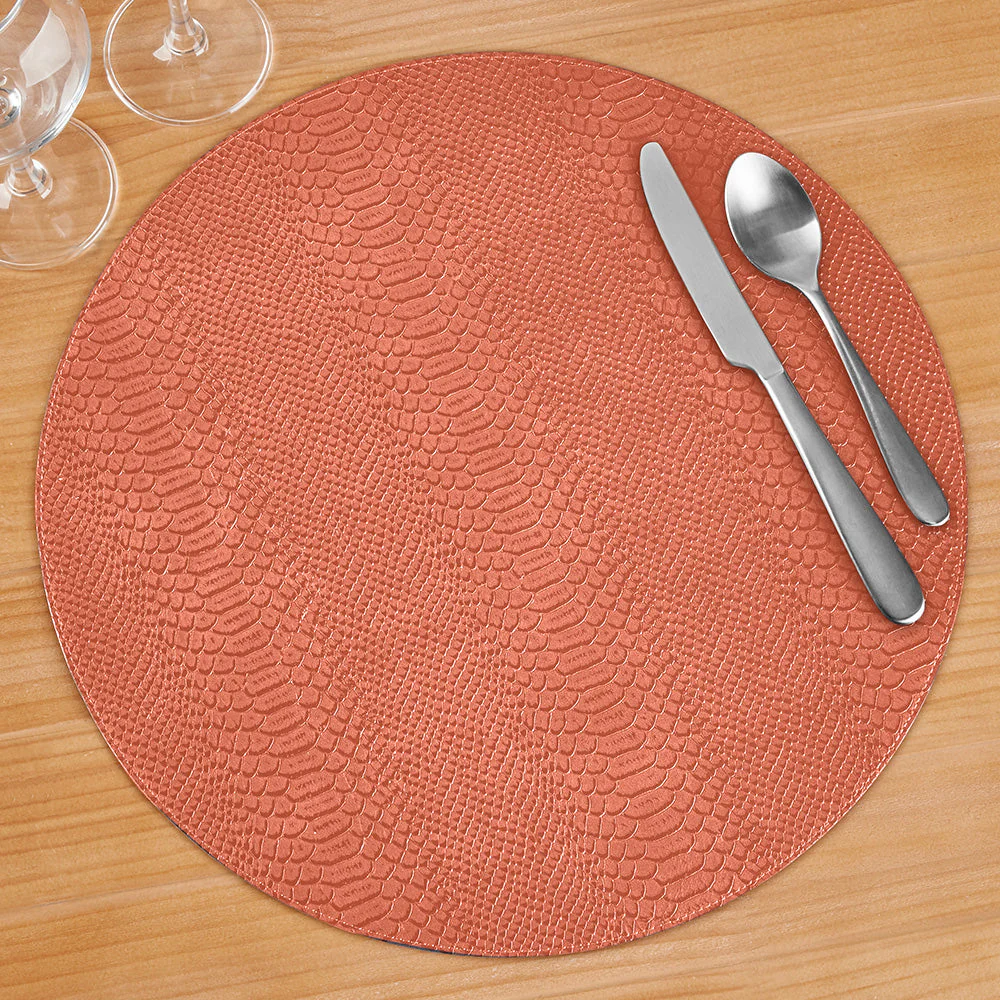 Beatriz Ball VIDA Croc Round Vinyl Placemats, Set of 4 - Image 5