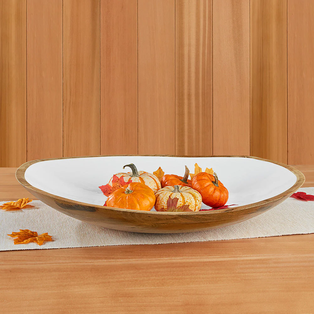 Be Home Madras Enameled Mango Serving Bowls, Shallow - Image 4