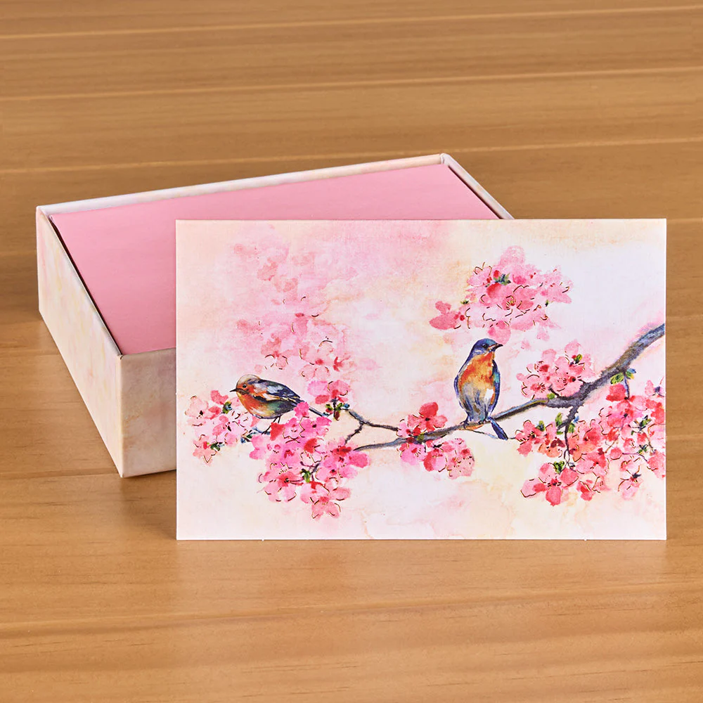 Blank Note Card Set, Cherry Blossoms in Spring