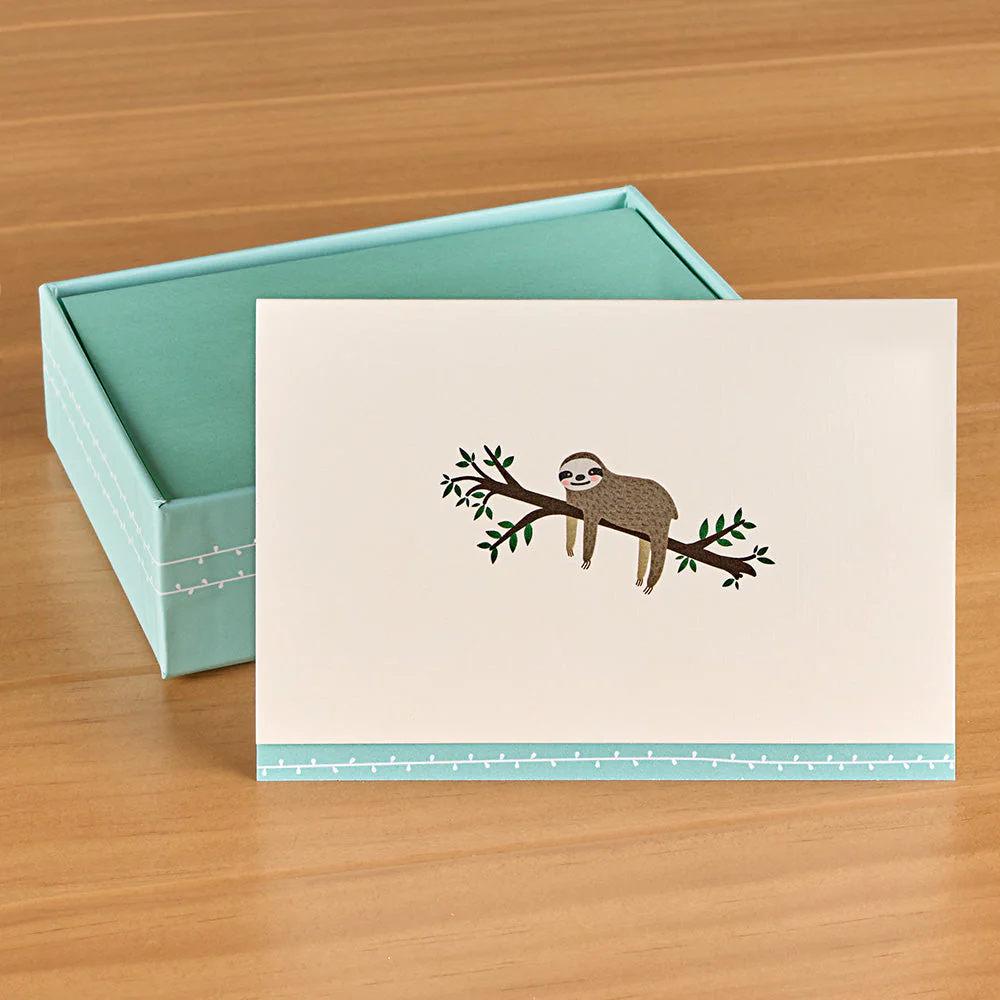 Blank Note Card Set, Sloth