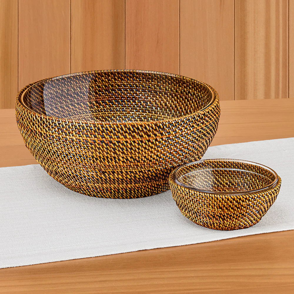 Calaisio 11" Woven Basket with Serving Bowl - Image 2