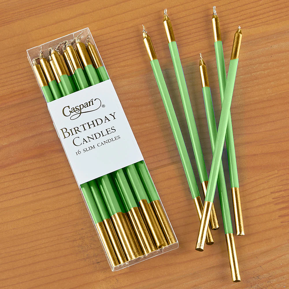 Caspari 6" Slim Metallic Birthday Candles, Set of 16 - Image 2