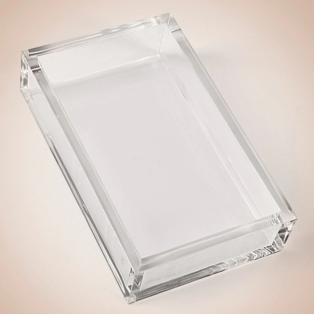 Caspari Acrylic Crystal Lucite Guest Towel Holder