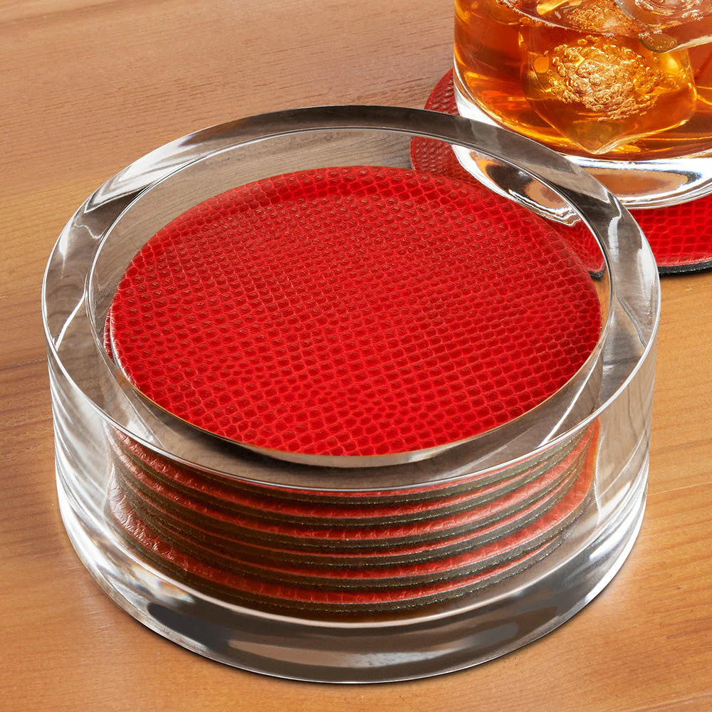 Caspari Acrylic Wine Bottle Coaster & Coaster Holder - Image 5