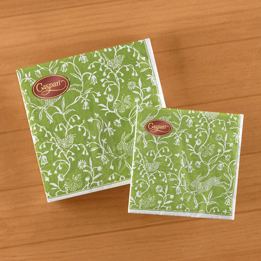 Caspari Easter Paper Napkins, Hedgerow in Moss Green - Image 3