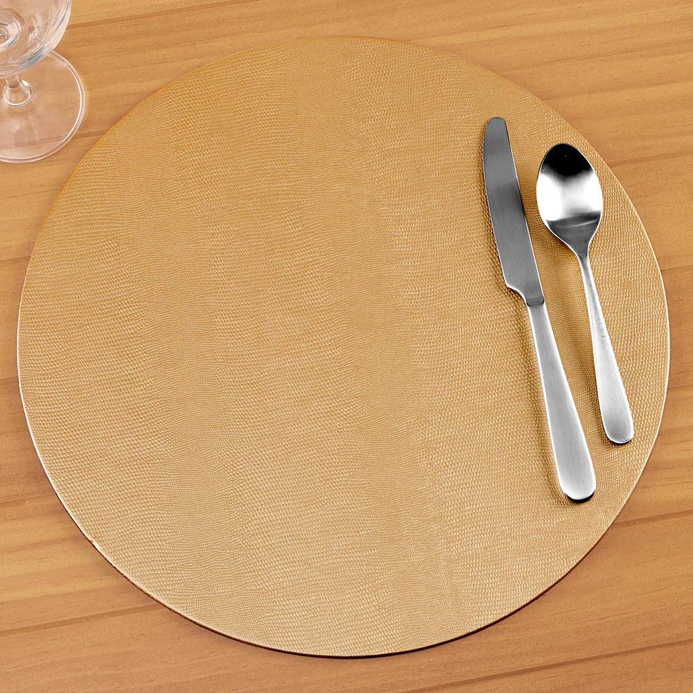 Caspari Lizard Felt-Backed Placemats, Round - Image 4
