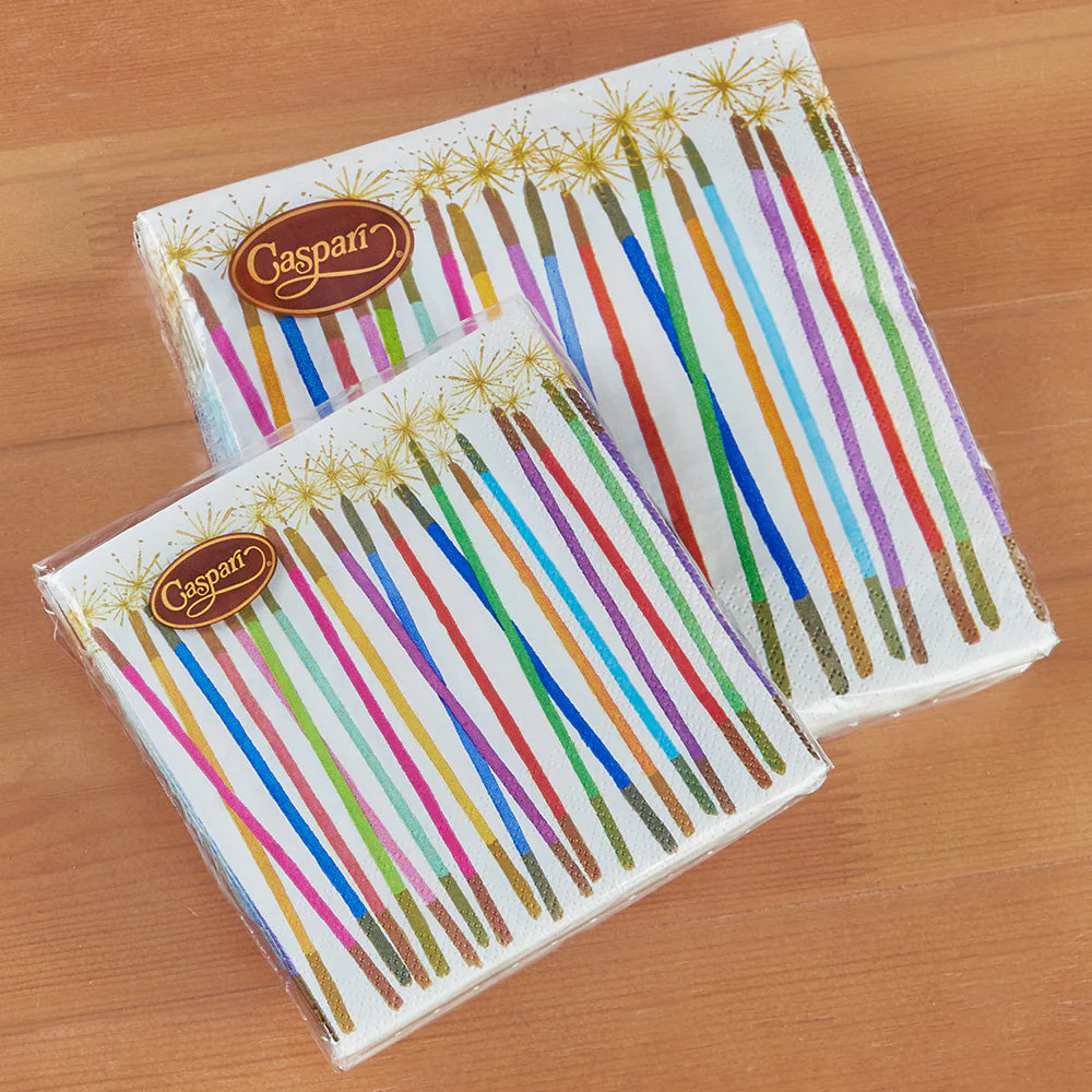 Caspari Paper Cocktail & Luncheon Napkins, Party Candles - Image 3