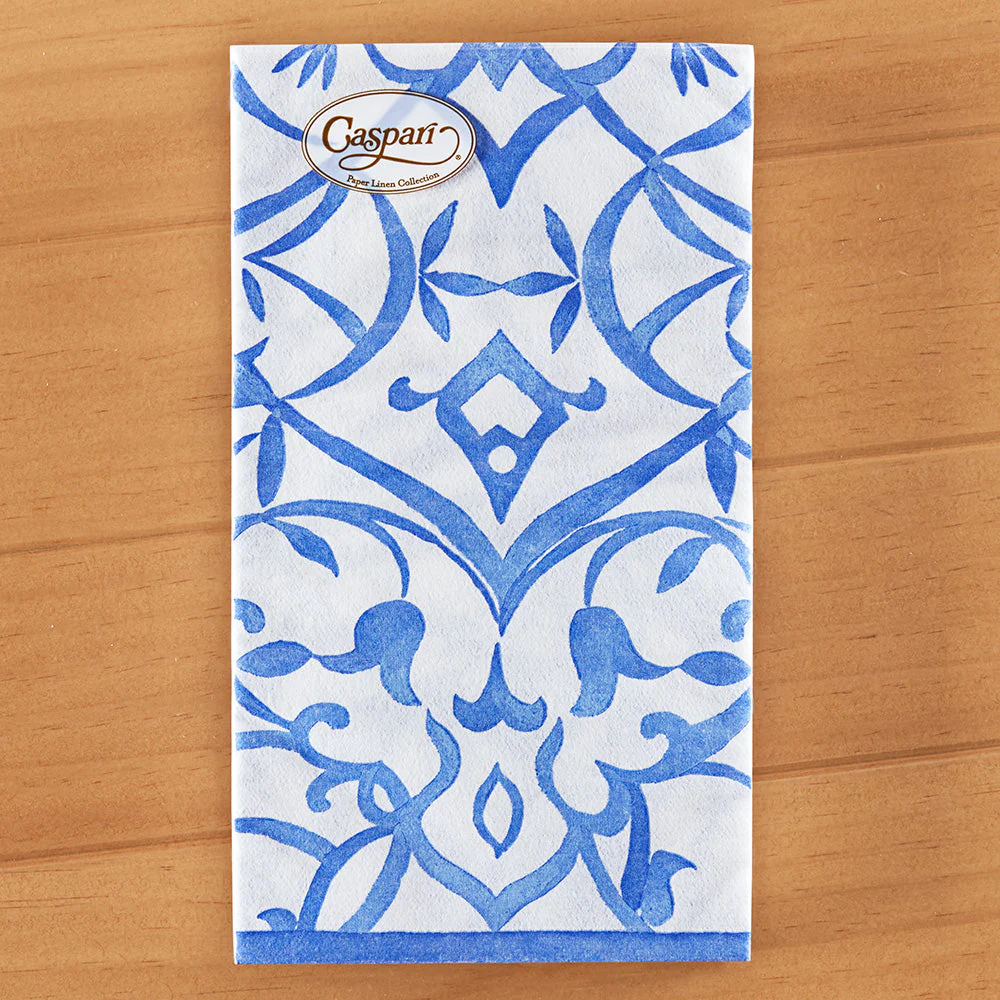 Caspari Paper Linen Napkins, Algarve Ceramic - Image 4