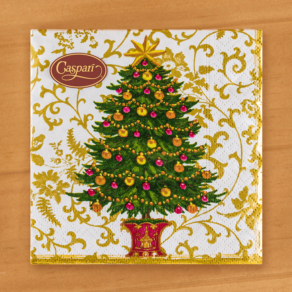 Caspari Paper Napkins, Gilded Tree - Image 2
