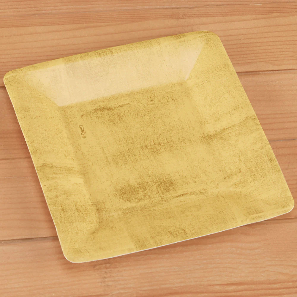 Caspari Square Paper Plates - Gold Leaf - Image 2