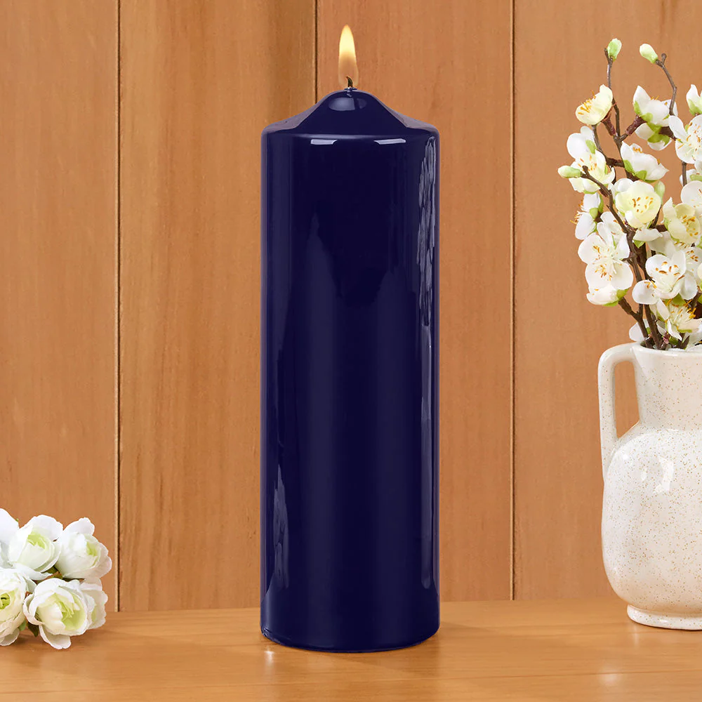 Ceralacca Lacquer Pillar Candles, Blue - Image 4