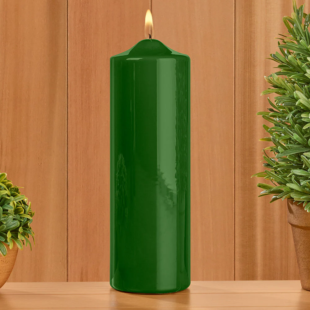 Ceralacca Lacquer Pillar Candles, Olive Green - Image 4