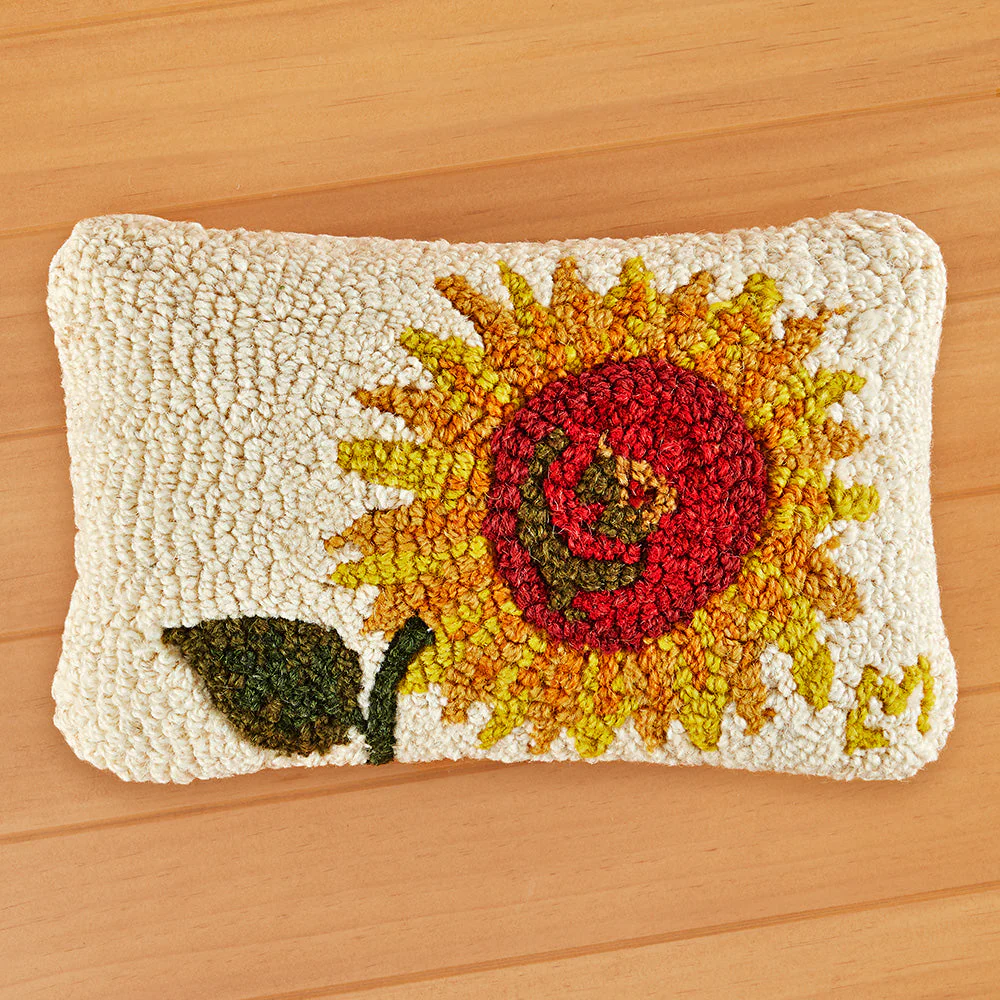 Chandler 4 Corners 12" x 8" Hooked Pillow, Sunflower