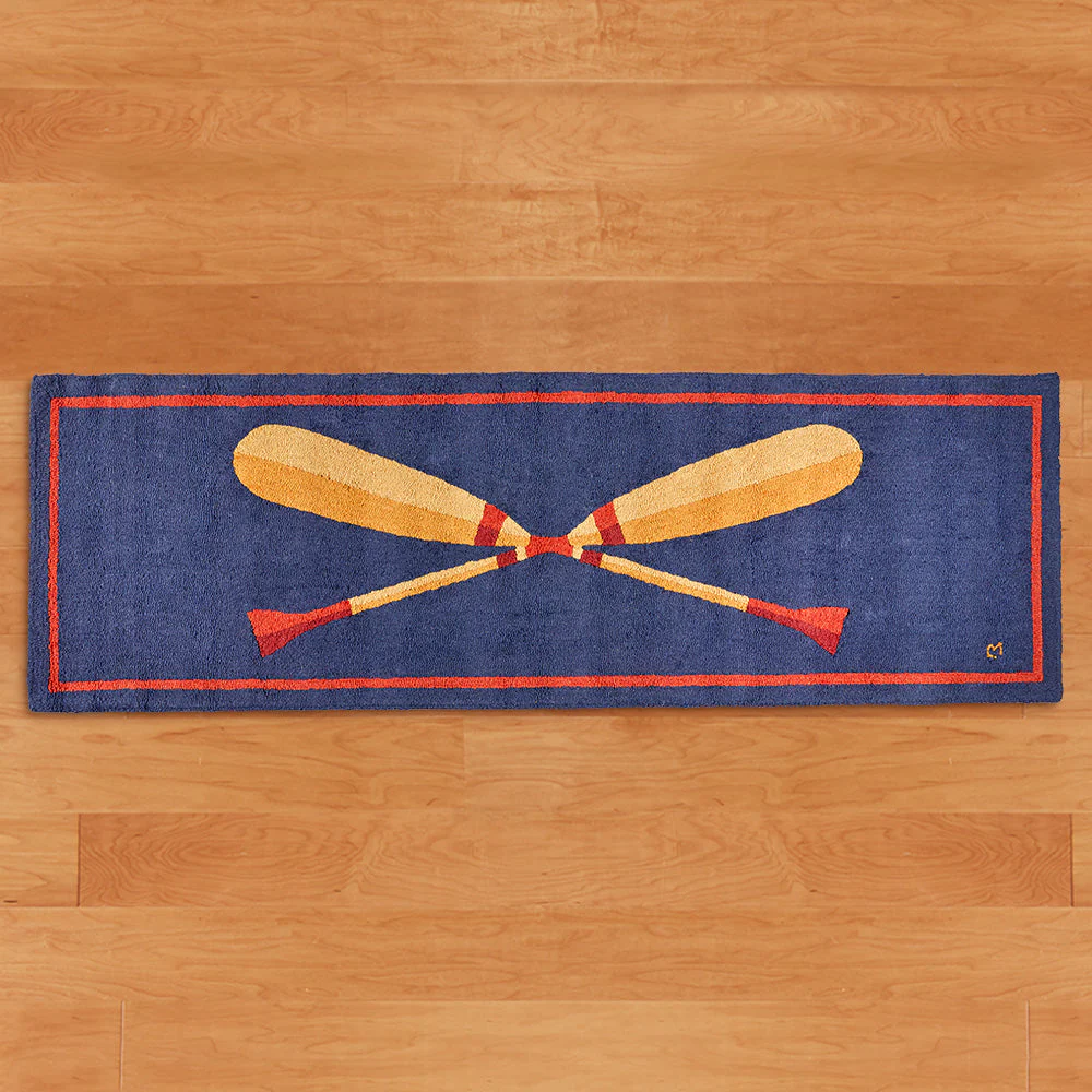 Chandler 4 Corners 2.5' x 8' Hooked Rug, Golden Paddles - Image 2