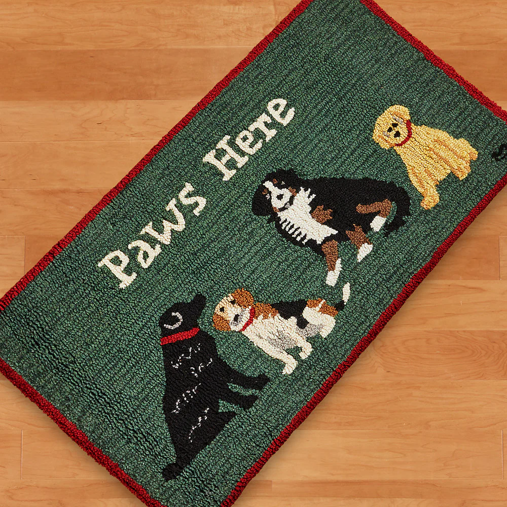 Chandler 4 Corners 2' x 3' Hooked Rug, Paws Here