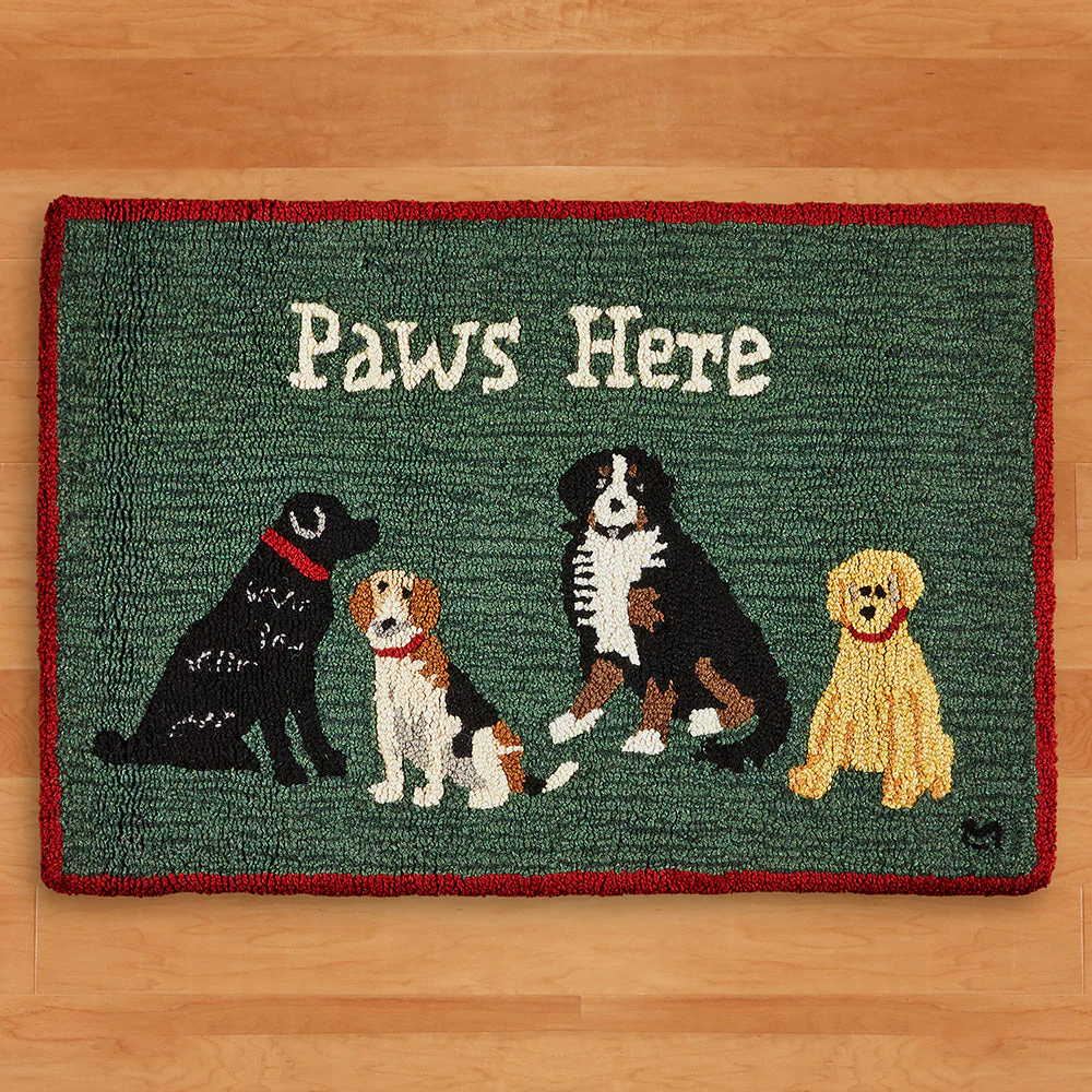Chandler 4 Corners 2' x 3' Hooked Rug, Paws Here - Image 2