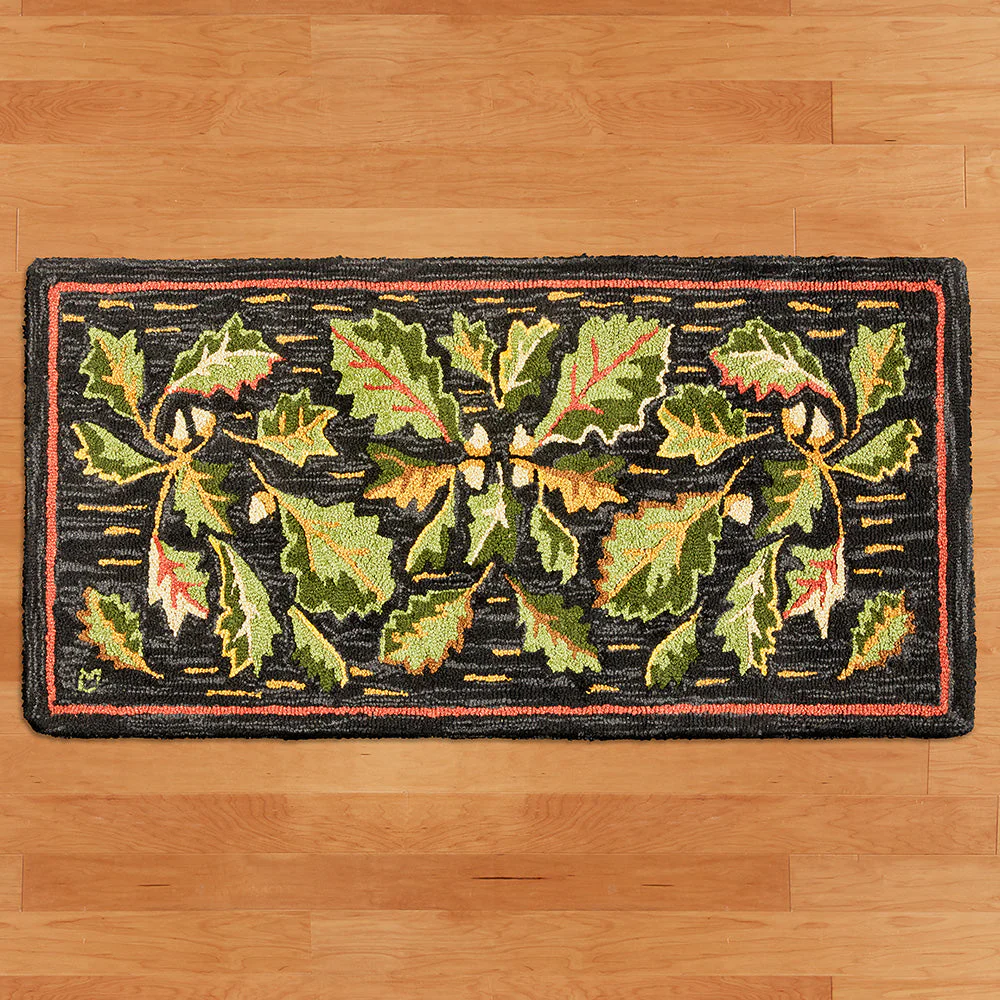 Chandler 4 Corners 2' x 4' Hooked Rug, Acorns & Leaves - Image 2