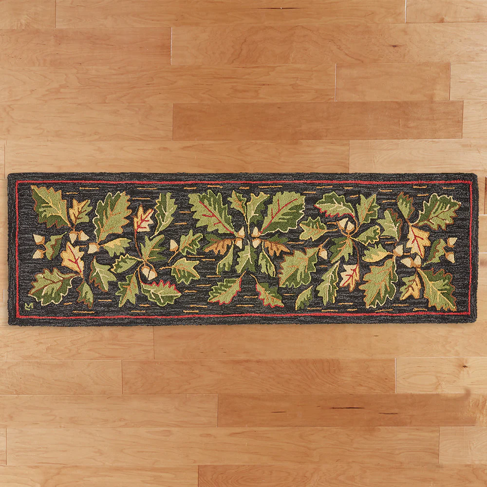 Chandler 4 Corners 30" x 8' Hooked Runner, Acorns & Leaves - Image 2