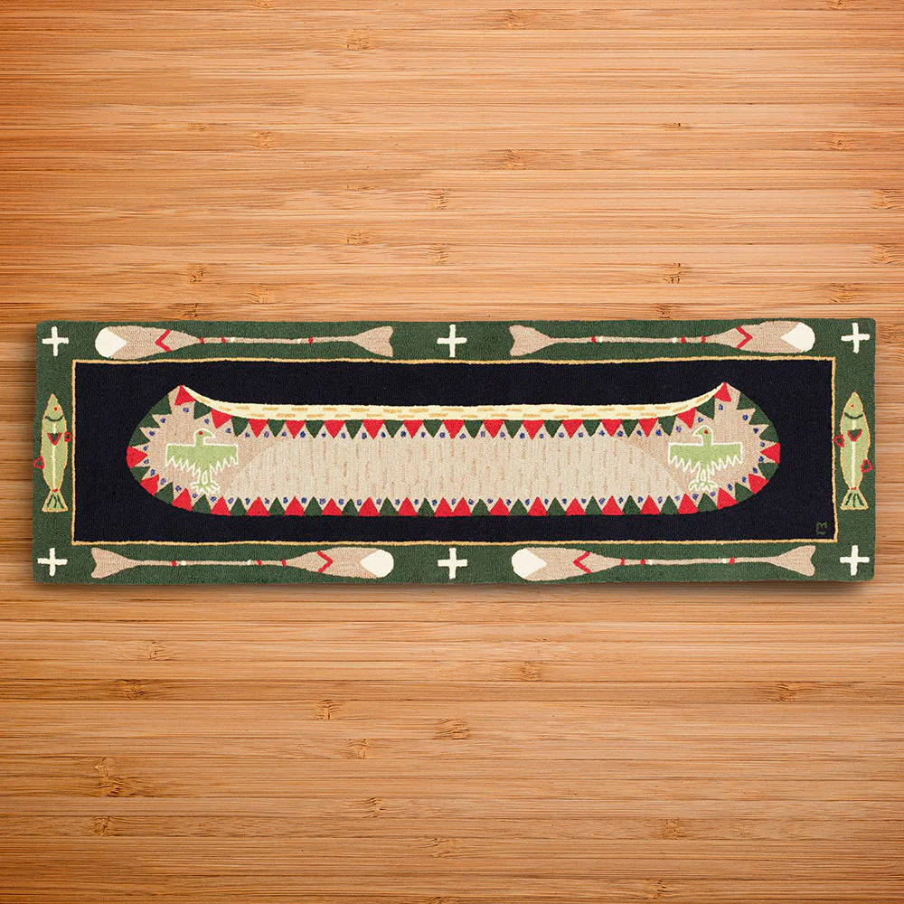 Chandler 4 Corners 30" x 8' Hooked Runner, Green Long Boat - Image 2
