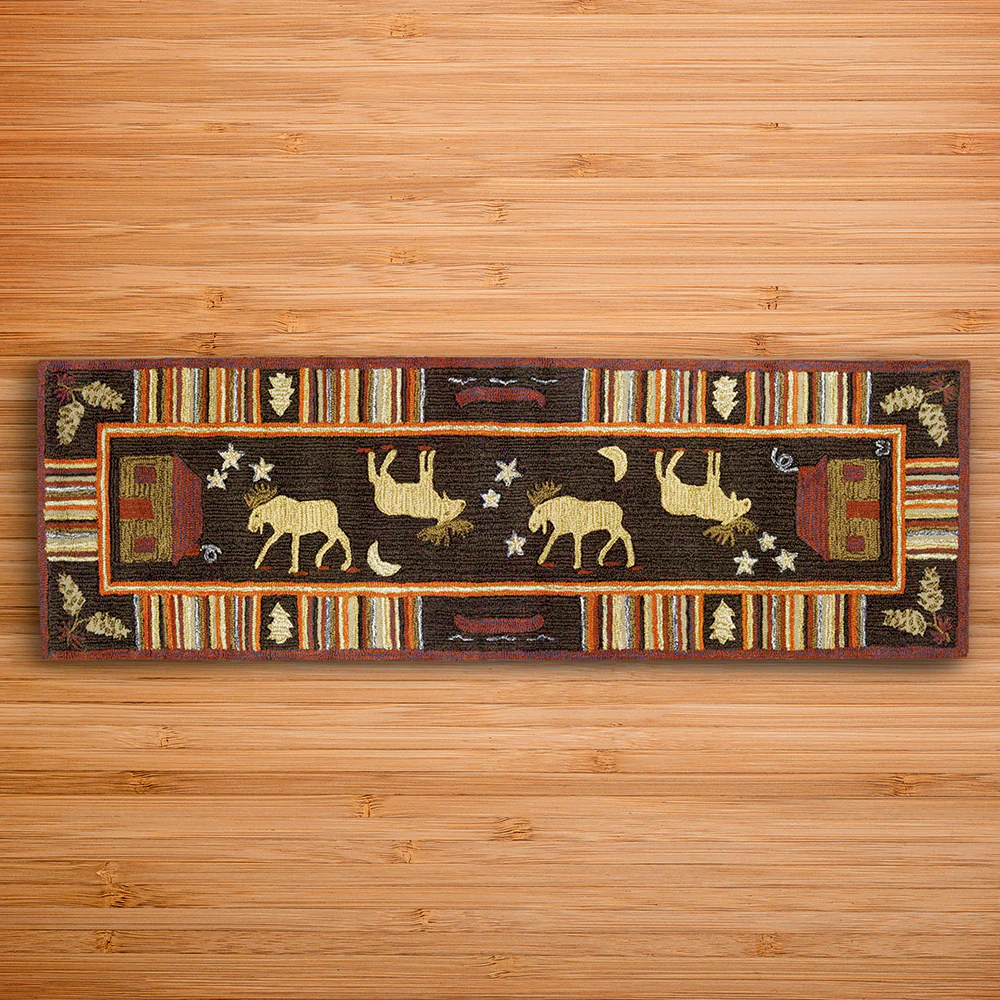 Chandler 4 Corners 30" x 8' Hooked Runner, Night Moose - Image 2
