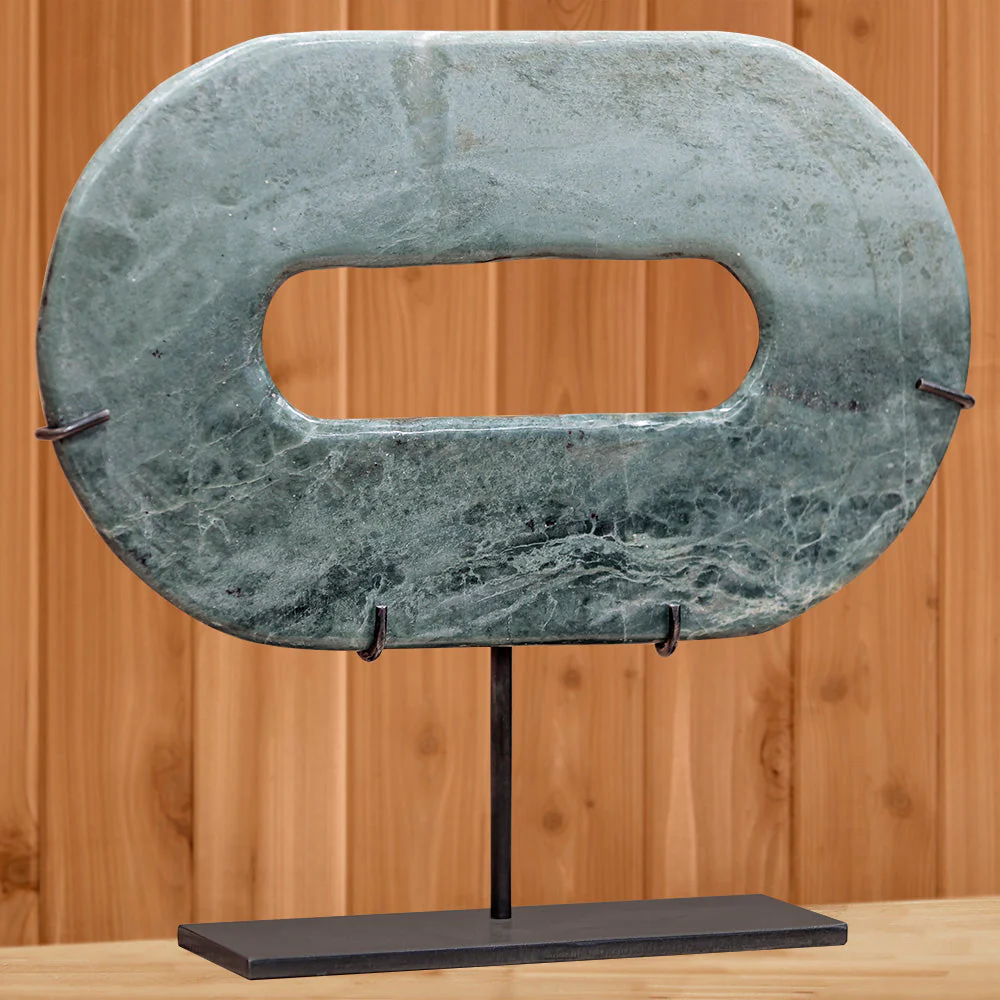 Chinese Turquoise Jade on Stand