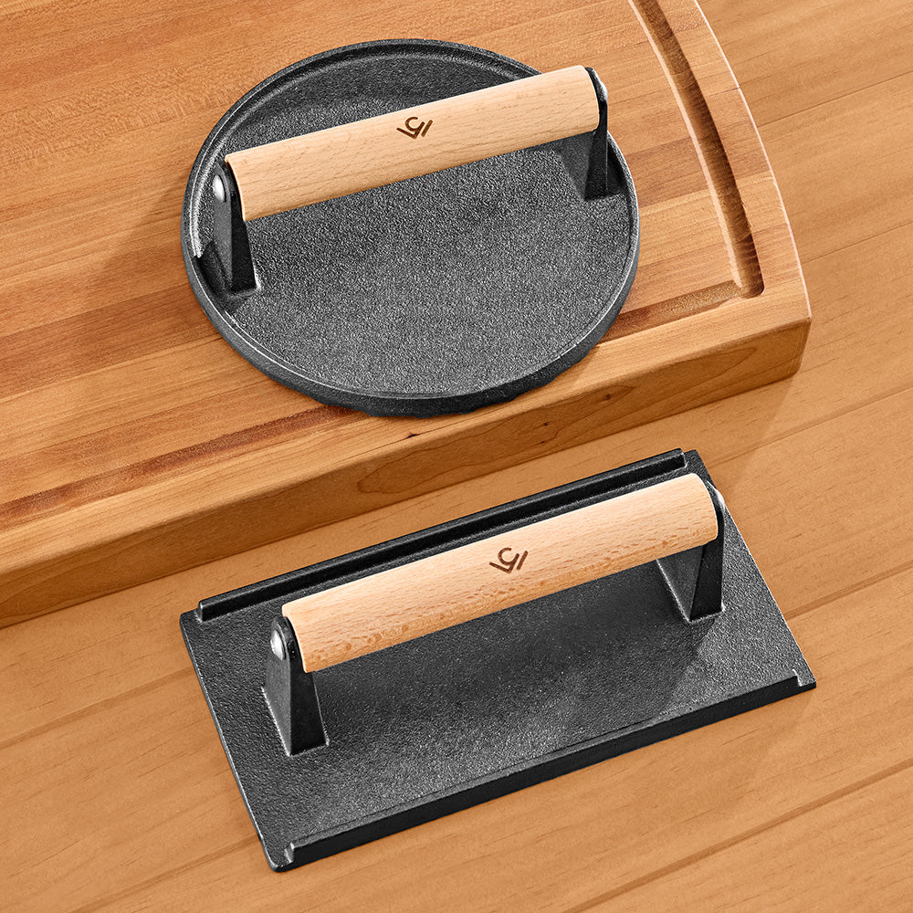 Cole Wheeler Cast Iron Burger Press Set