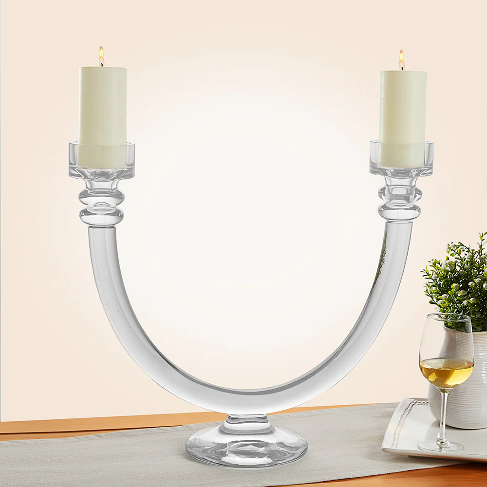 Curved Glass Candelabra