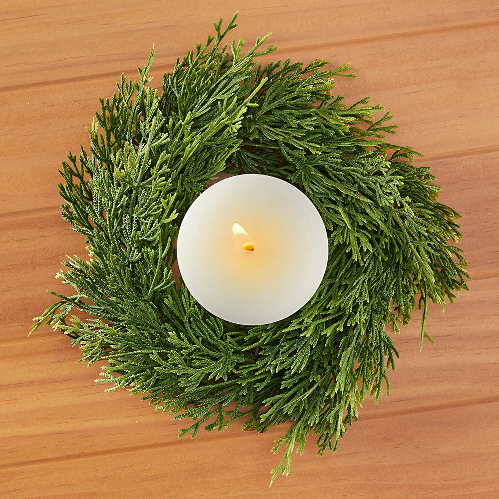Faux Juniper Candle Ring - Image 3