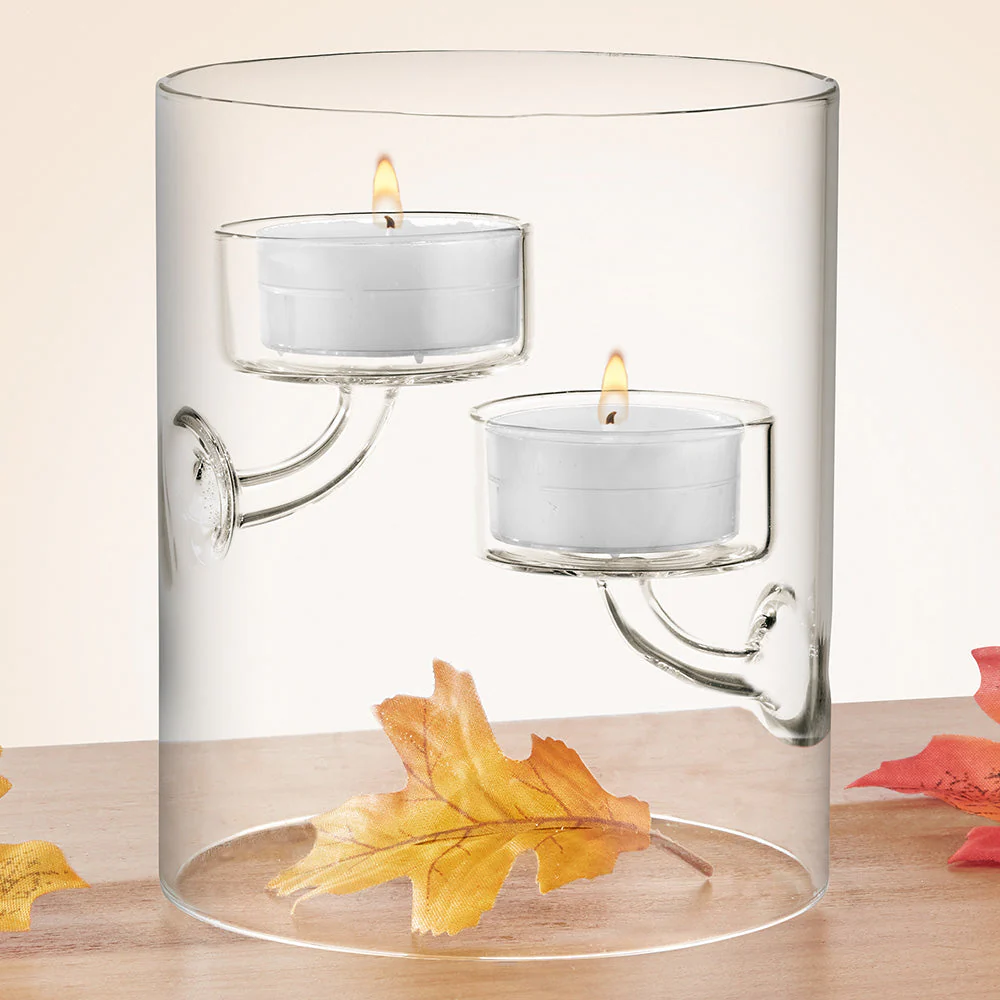 Floating Flame Glass Tealight Candleholders - Image 3
