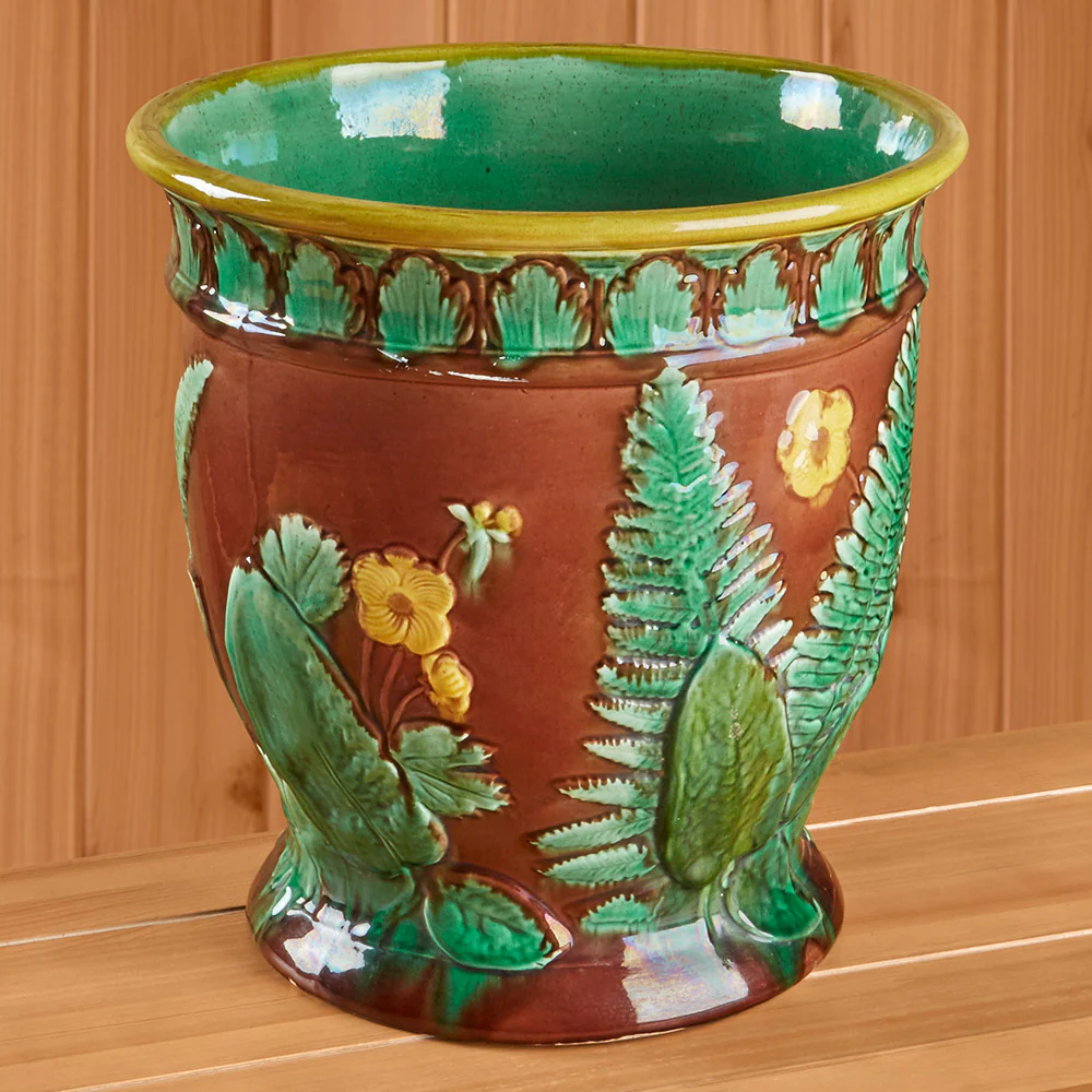 Floral Majolica Planter - Image 2