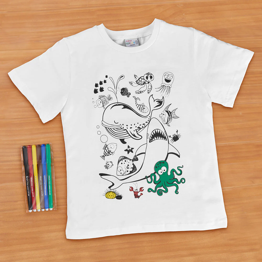 Funny Mat Washable Reusable Coloring T-Shirt Set - Image 2