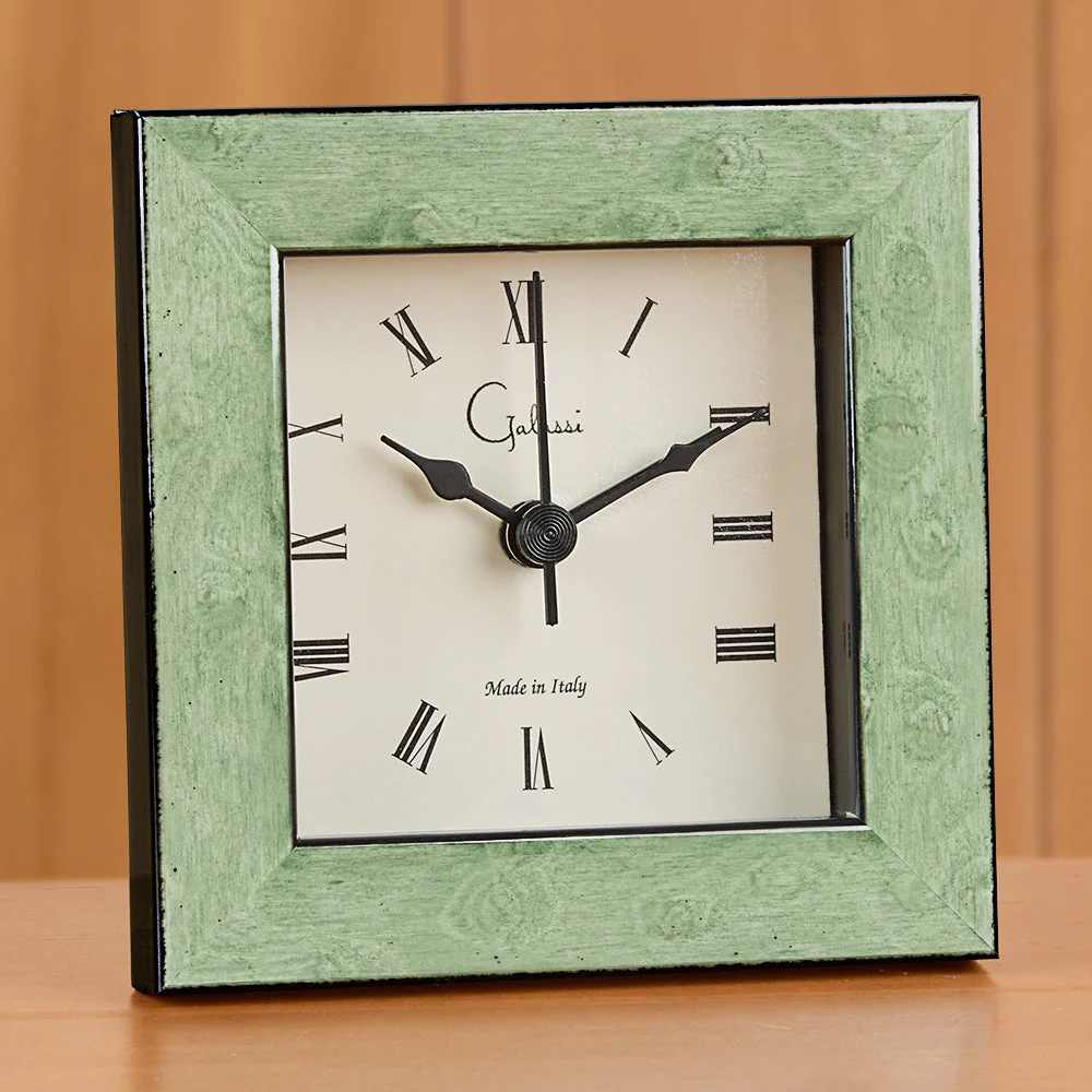 Galassi 3" x 3" Picture Frame Alarm Clock, Burl - Image 4
