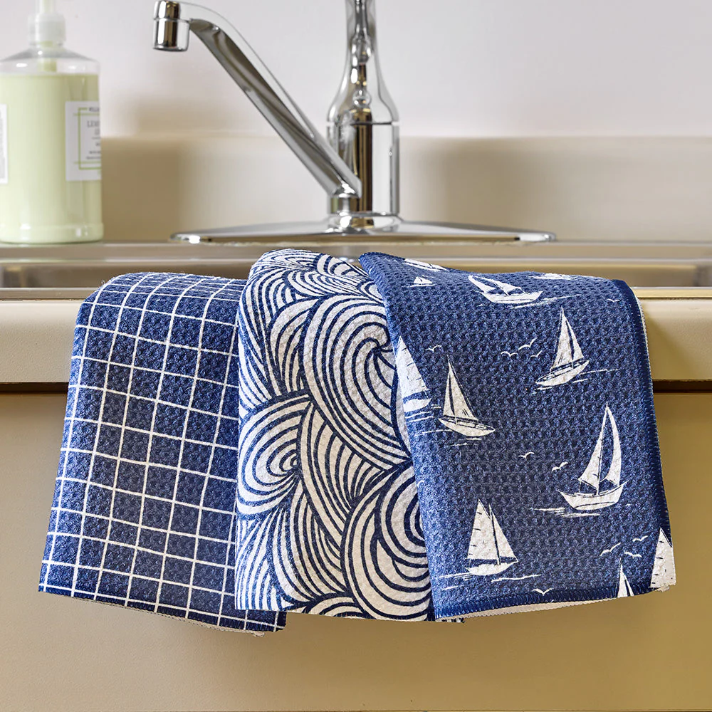 Geometry Dishcloth Set, Coastal Day