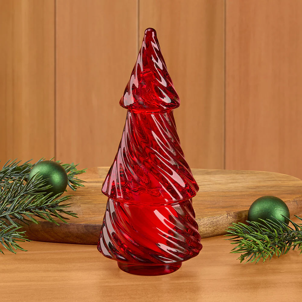 Glass Christmas Tree Tealight Holder - Image 3