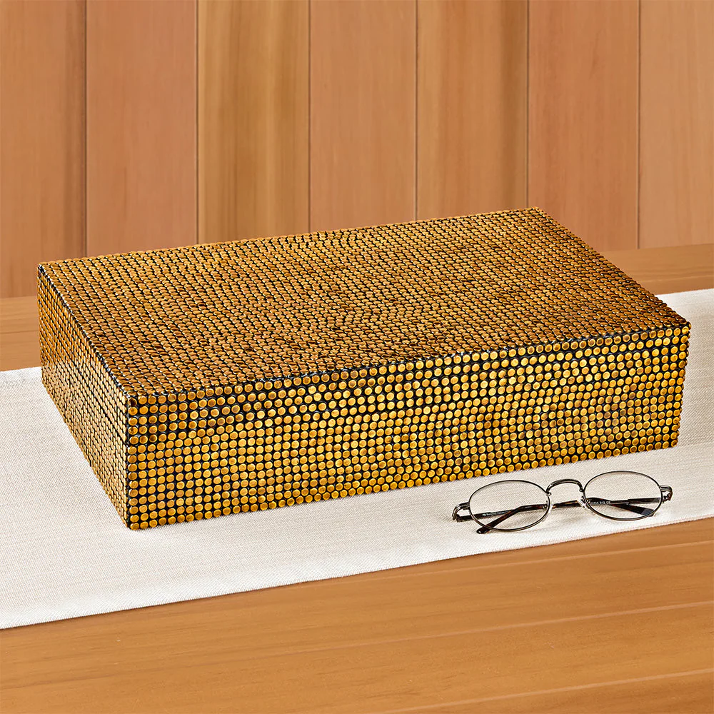 Global Views Lames Brass-Studded Box - Image 5