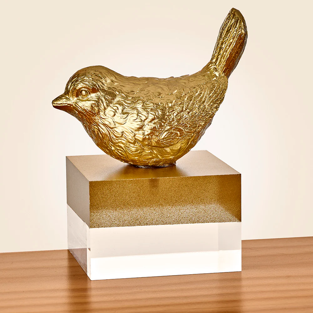 Gold Bird Figurine on Pedestal - Image 3
