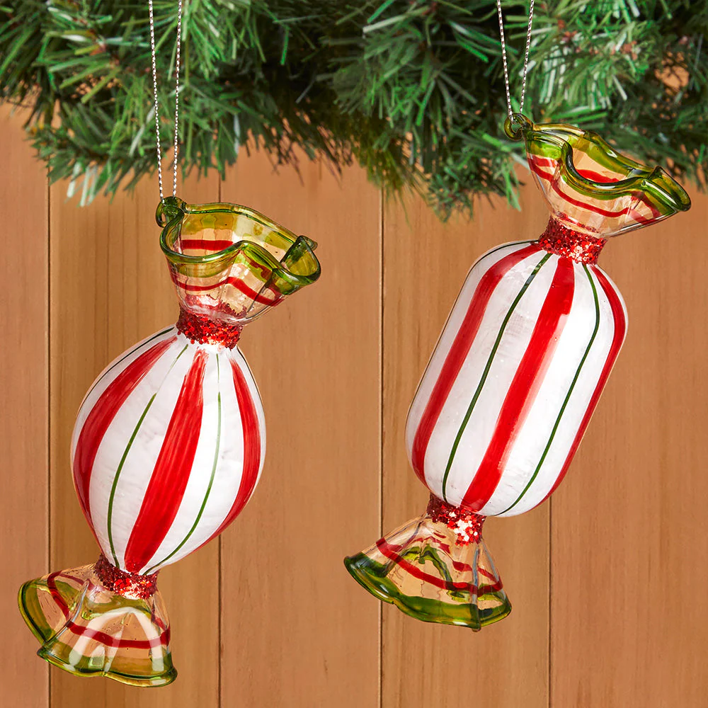 Handblown Glass Peppermint Candy Ornaments - Image 4
