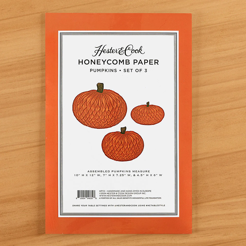 Hester & Cook Honeycomb Paper Party Decorations, Pumpkins - Image 2
