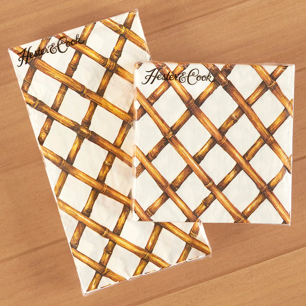 Hester & Cook Paper Napkins, Bamboo Lattice - Image 2