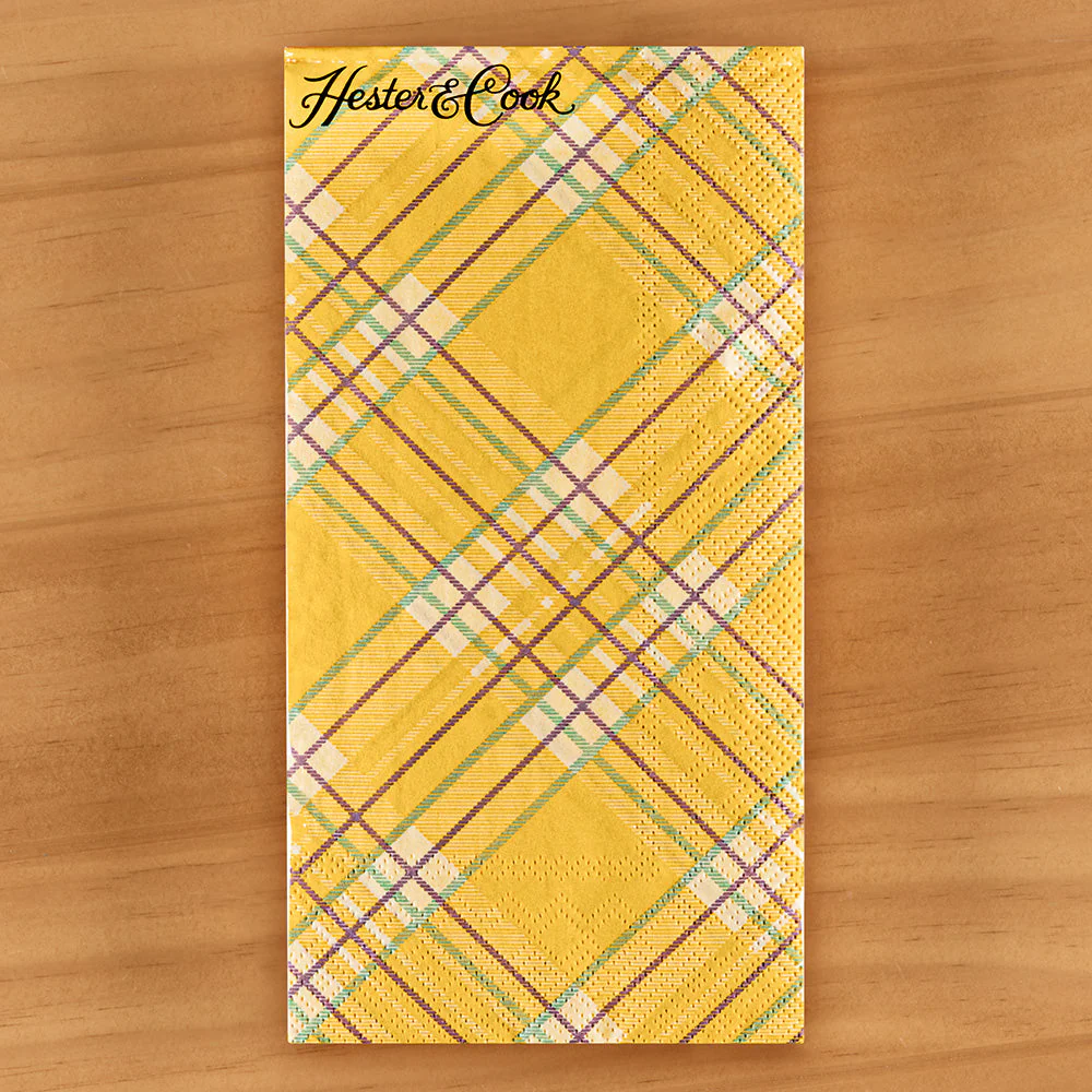 Hester & Cook Paper Napkins, Yellow Plaid - Image 3