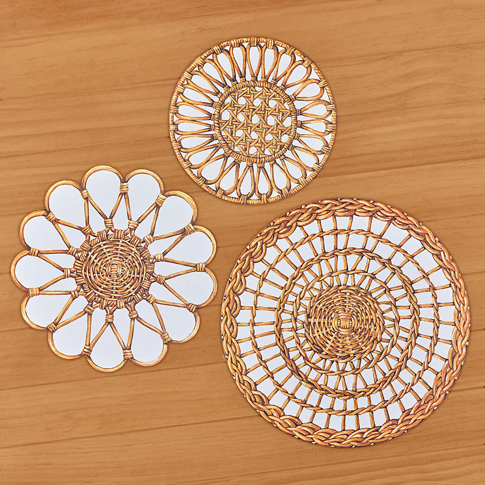 Hester & Cook Serving Papers, Rattan Weave - Image 3