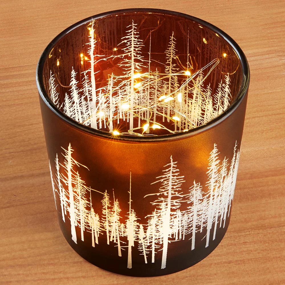 "In the Woods" LED Glass Hurricane - Image 3