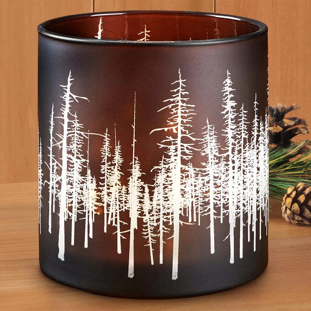 "In the Woods" LED Glass Hurricane - Image 4