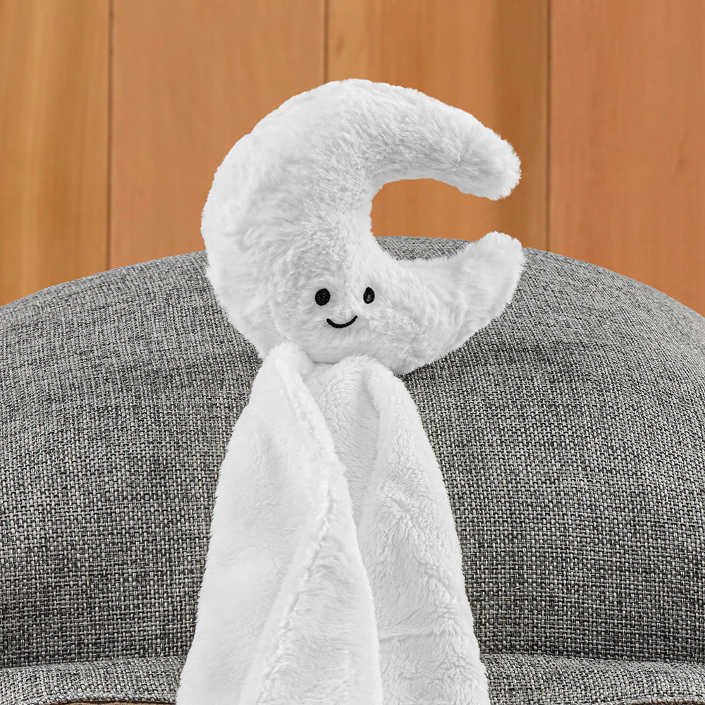 Jellycat Stuffed Animal Plush Soother Baby Blanket, Amuseables Moon - Image 2
