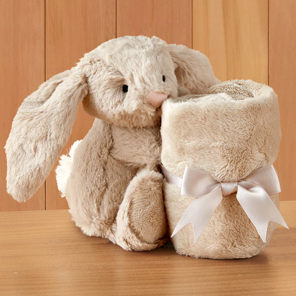 Jellycat Stuffed Animal Plush Soother Baby Blanket, Bashful Bunny - Image 5